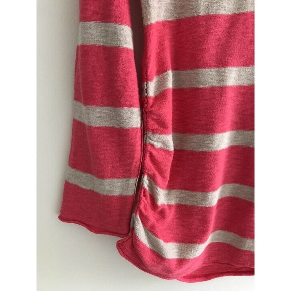 A Pea in The Pod | Womens Sz L Red Side Ruched Stripe Top Long Sleeves Pullover - Picture 6 of 9